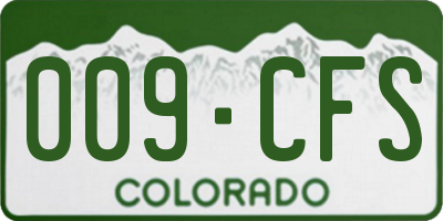 CO license plate 009CFS