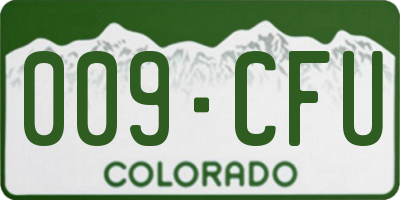 CO license plate 009CFU
