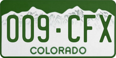 CO license plate 009CFX