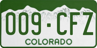 CO license plate 009CFZ