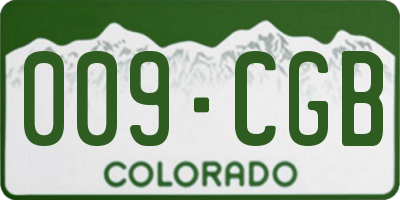 CO license plate 009CGB