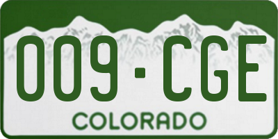 CO license plate 009CGE