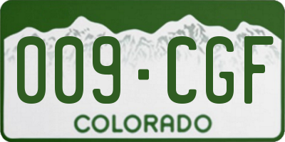 CO license plate 009CGF