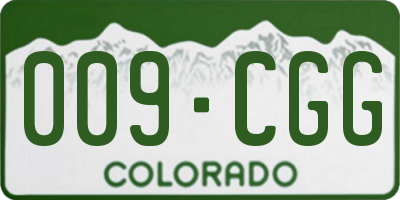 CO license plate 009CGG