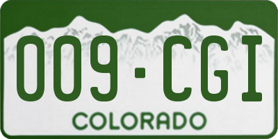 CO license plate 009CGI