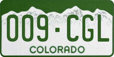 CO license plate 009CGL