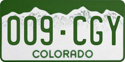 CO license plate 009CGY
