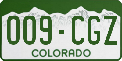 CO license plate 009CGZ