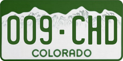 CO license plate 009CHD