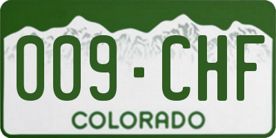 CO license plate 009CHF