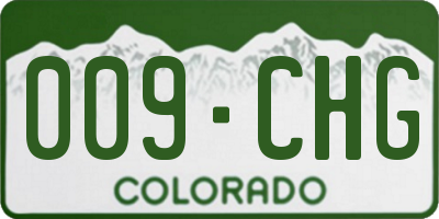 CO license plate 009CHG