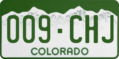CO license plate 009CHJ