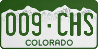 CO license plate 009CHS