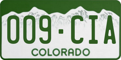CO license plate 009CIA