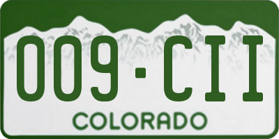 CO license plate 009CII