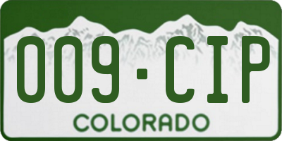 CO license plate 009CIP