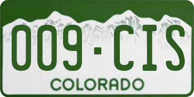 CO license plate 009CIS