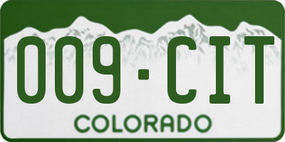 CO license plate 009CIT