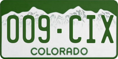 CO license plate 009CIX