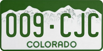 CO license plate 009CJC