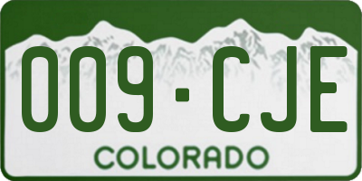 CO license plate 009CJE