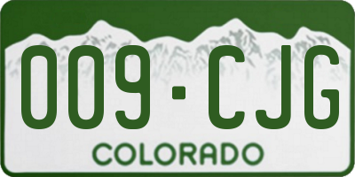 CO license plate 009CJG
