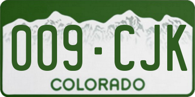 CO license plate 009CJK