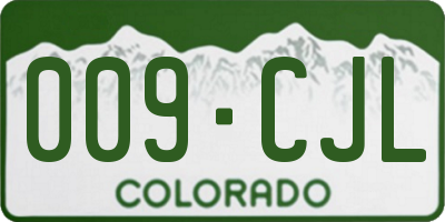 CO license plate 009CJL