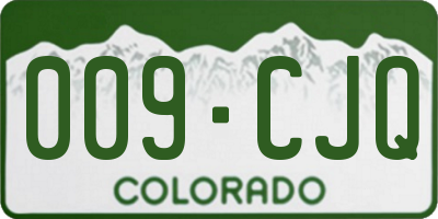 CO license plate 009CJQ