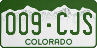 CO license plate 009CJS