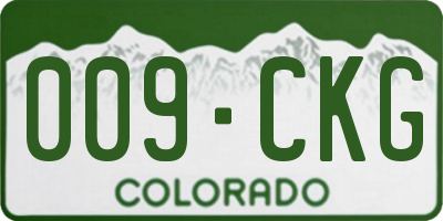 CO license plate 009CKG