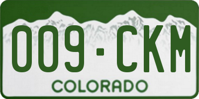 CO license plate 009CKM