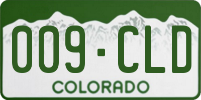CO license plate 009CLD