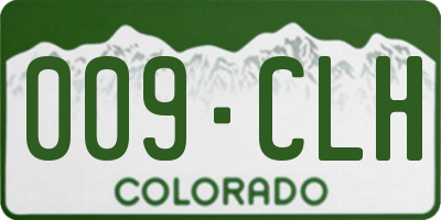 CO license plate 009CLH
