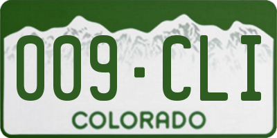 CO license plate 009CLI