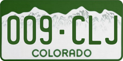 CO license plate 009CLJ