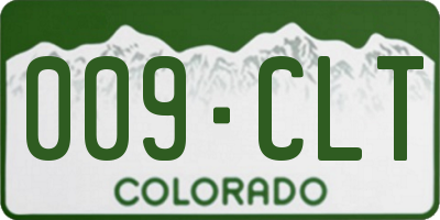CO license plate 009CLT