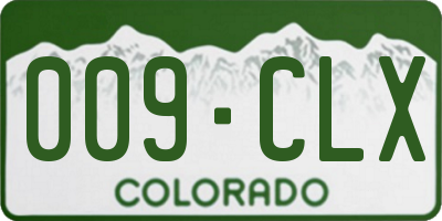 CO license plate 009CLX