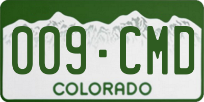 CO license plate 009CMD