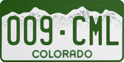 CO license plate 009CML