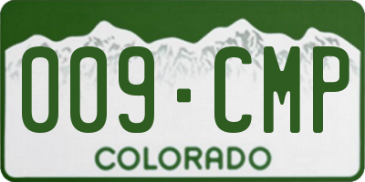 CO license plate 009CMP