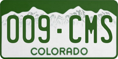 CO license plate 009CMS