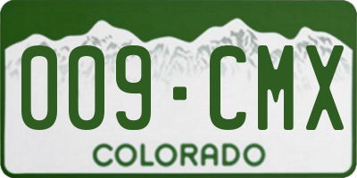 CO license plate 009CMX
