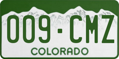 CO license plate 009CMZ