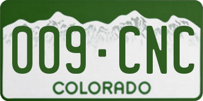 CO license plate 009CNC