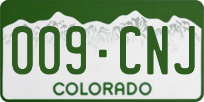CO license plate 009CNJ