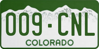 CO license plate 009CNL