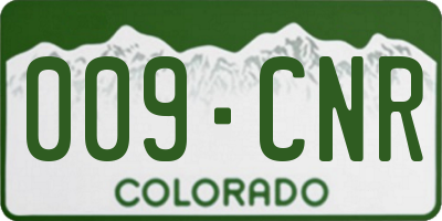 CO license plate 009CNR