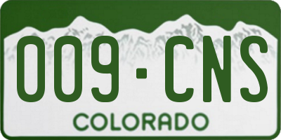 CO license plate 009CNS