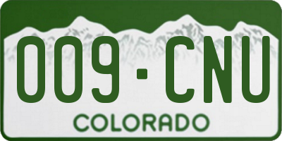 CO license plate 009CNU